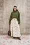 Vintage Cream Floral Lace Balloon Skirt - 2