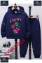 Children's Unisex Printed Hooded Tracksuit Set with the Text "Fruit 4Lu Fruit Yazili"