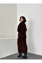 Women's Bitter Brown Scarf, Braided Skirt, Sweater, Scarf 3-Piece Set - 4