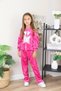Girls' French Velvet Fabric Balloon Sleeve Detailed Embroidery Two-Piece Set with Waist Belt