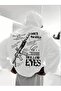 Men's White Door to New World Printed 3 Thread Hoodie Sweatshirt