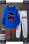 Children's Unisex Custom Printed Hooded Tracksuit Set with Glasses and Grilled Red Leopard Pattern