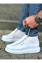 Ch258X Men's Sports Casual Lace-Up Leather Boots Cbt - White - 3