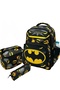 Boys' Primary School Orthopedic Bat 3-Piece Bag Set with 3 Compartments, Water Bottle Compartment, Lunch Compartment and Pen Holder 561