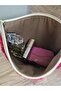 Makeup/Handbag with Sunflower Embroidery on Raw Fabric (Raw Fabric) - 3