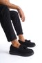 Slw154 blaze laceless tasseled suede men's daily sport classic shoe sst - black
