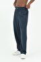 2Xs-10Xl Comfortable Fit Pleated High Waist Men's Navy Blue Pants - 5