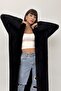 Pony Long Knitwear Cardigan - Soft Textured Oversized Loose Cardigan - 2