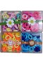 Colourful Hair Ties and Elastics Set, Assorted Sizes and Shades, 4 Compartments