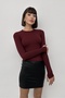 Stone Detailed Finger-Looped Long Sleeve Stretchy Modal Women's Blouse - 3