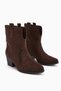 Erica Brown Suede Heeled Western Women's Boots - 2