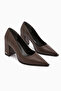 Lucy Brown Block Heel Women's Stiletto Heeled Shoes