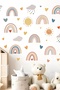Sun Clouds and Rainbows Wall Sticker Set - Kids Room Nursery Playroom Bedroom Decor Set