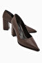 Lucy Brown Block Heel Women's Stiletto Heeled Shoes - 3