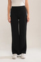 Women's Black Modal Wide-Leg Piped High-Waist Soft-Textured Elastic-Waist Stretch Fabric Trousers - 3