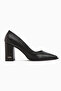 Lucy Black Block Heel Women's Stiletto Heeled Shoes - 2