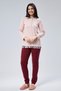 Mooncover Women's Winter Skirt Detailed Pajama Set Pink