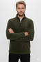 Unisex Standard Fit Comfortable Cut Non-Pilling Khaki Stand Collar Fleece Sweatshirt - 2