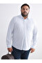 Navy Blue Plus Size Long Sleeve Striped Men's Shirt