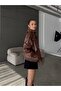 New Season Oversize Biker Jacket Women's Leather-Suede Jacket High Collar - 3
