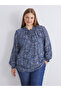 Hilfa New Season Tie Neck Patterned Blouse - 2
