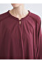 Alita City with a Difference Lcw Grace Burgundy Plain Oval Neck Long Sleeve Women's Blouse - 3