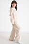 Beige Sequined Butterfly Embroidered Wide Leg Girls' Tracksuit Set 22736 - 6