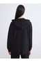Black Hooded Oversize Women's Zippered Sweatshirt - 4