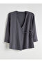 Double Breasted Collar Textured Women's Kimono - 5