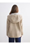 Brown Hooded Oversize Women's Teddy Coat - 5