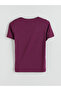Lcwaikiki Classic Purple V-Neck Modal Blend Women's T-Shirt - 8