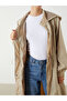 Two Mt Shop Quality Lcw Modest Beige Women's Hooded Plain Raincoat - 4