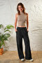 Women's 2 Thread Nevrür Stitched Pocketed Wide Leg Trousers - 3