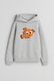 Orange Fish Printed Boys Girls Children's Gray Hooded Hoodie Sweatshirt Hoodie