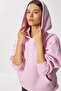 Oversize Hooded Ribbed Knitted Sweatshirt Lmc0073 Pink