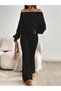 Women's Boat Neck Pleated Blouse Spanish Leg Sweatpants Set - 2