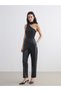 Hilfa New Season Elastic Waist Leather-Look Women's Trousers