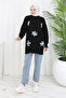 Floral Knitwear Tunic S3010 Black