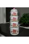 Enamel Bakraç Yogurt Storage Set 16-18-20-22 cm 2 Lt 3 Lt 4 Lt 5 Lt with Pebeğül Pattern