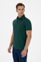 Men's Slim Fit Polo Collar Dark Green Basic T-Shirt 50306015-Vr079 - 3