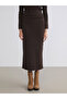 Elastic Waist Slit Knitwear Skirt (W5) - 2