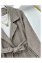 Baliksirti Patterned Belted Coat Without Lining 100 cm Medium [S(36/38) M(40) L(42/44) Compatible] - 3