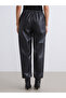 Esvab • Modern & Distinctive Women's Leather-Look Pants with Waist Drawstring - 5