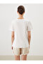 White Crew Neck Openwork Women's T-Shirt - 4