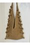 Hand-Knitted Straw Bag with Rose Motif, Paper Rope Bag, Mother's Day Gift