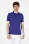 Men's Slim Fit Polo Neck Blue Basic T-Shirt 50297984-Vr212
