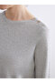 Gray bicycle collar striped women's knitwear sweater from plus-store - 3