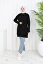 Patterned Knitwear Tunic S3027 Black