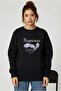 Happiness Feather Printed Oversize Unisex Women/Men Crop Neck Sweatshirt