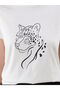 Crew Neck Printed Combed Women's T-Shirt - 7